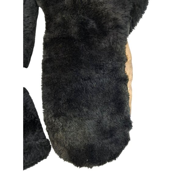 Vintage Leather Mittens With Black Shearling ? For Cold Weather Unisex Mens Wome - Picture 10 of 13